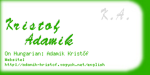 kristof adamik business card