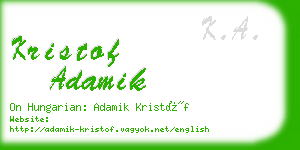 kristof adamik business card